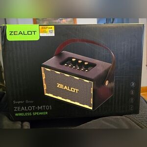 Zealot Black and Gold Portable Wireless Speaker Super Bass NIB